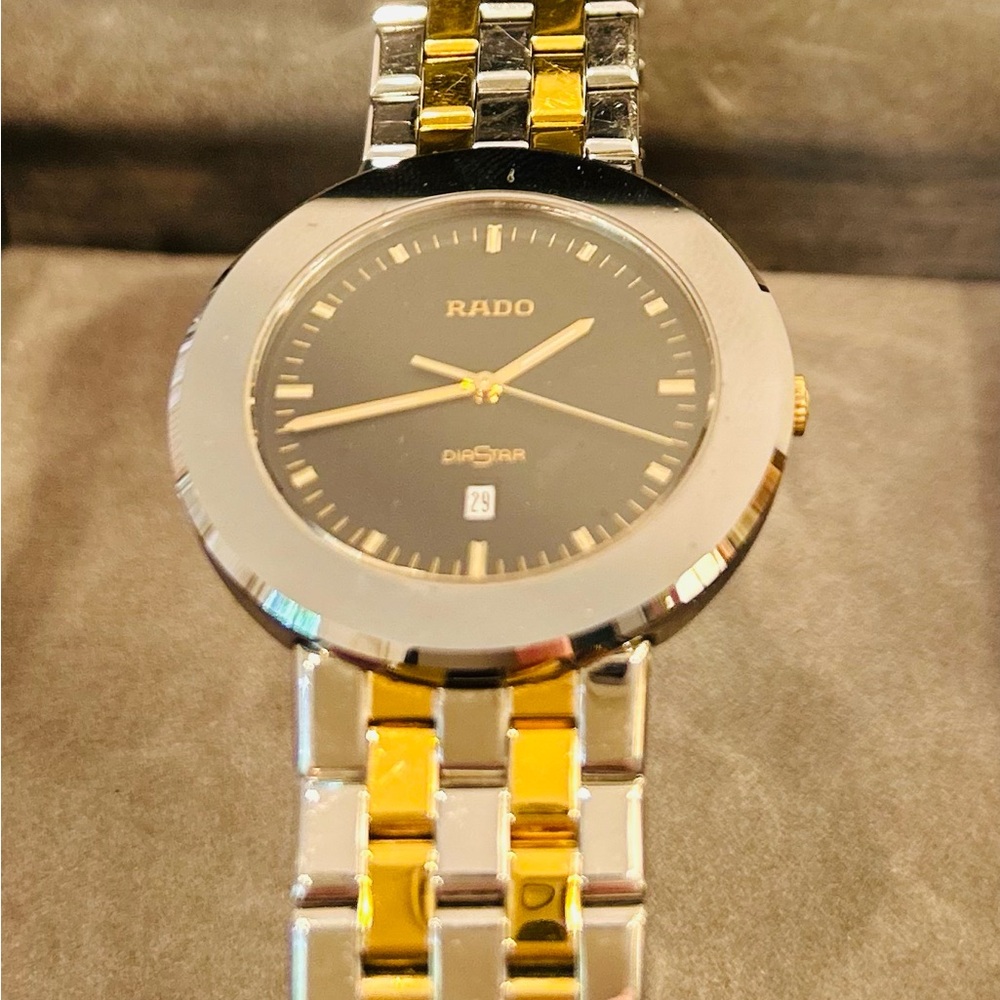 Rado DiaStar Two-Tone Watch with Black Dial , New Battery